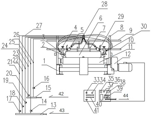 One-button type continuous casting slab four-corner hot-state cutting device and method