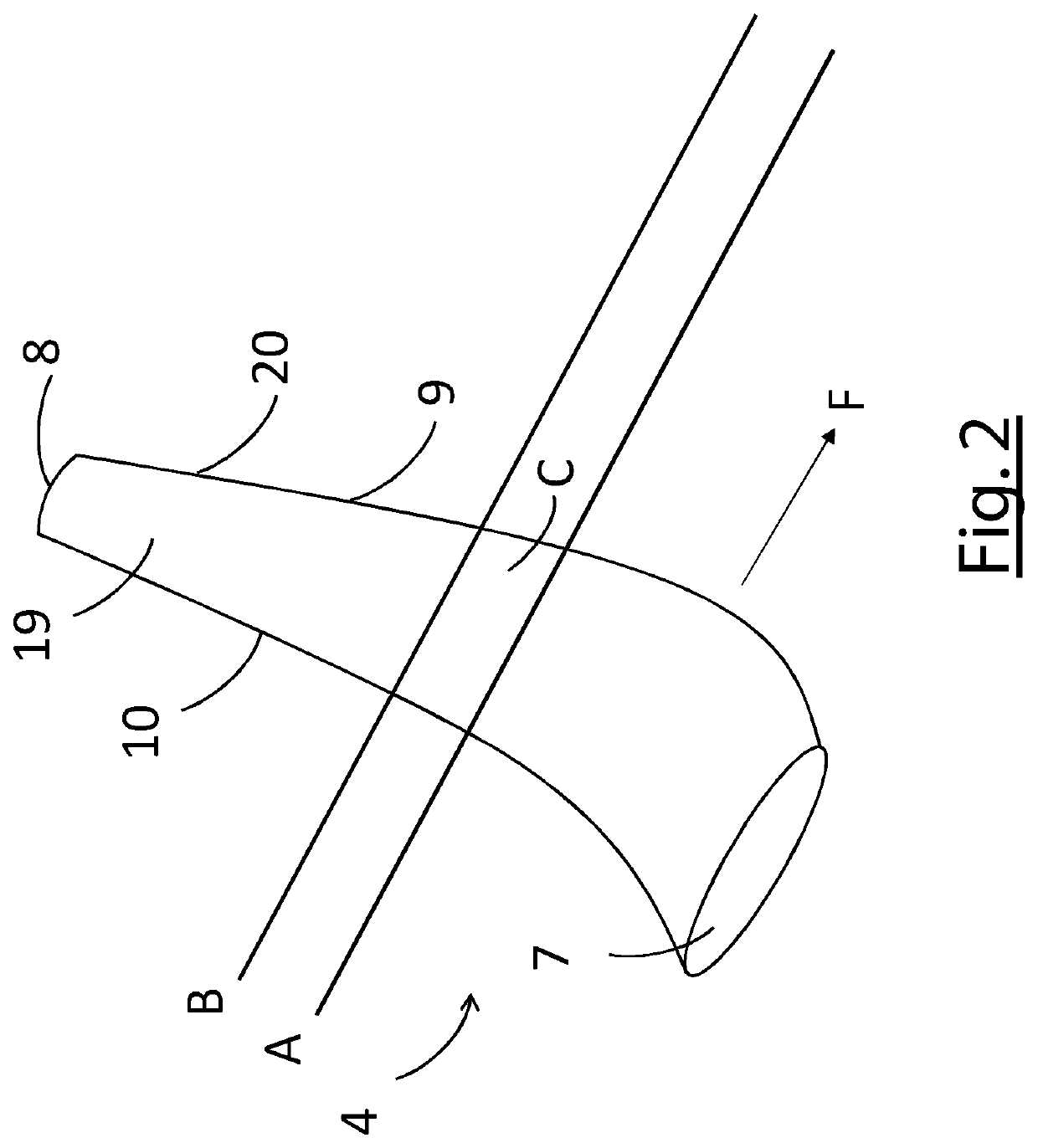 Rib arrangement in a wing tip device