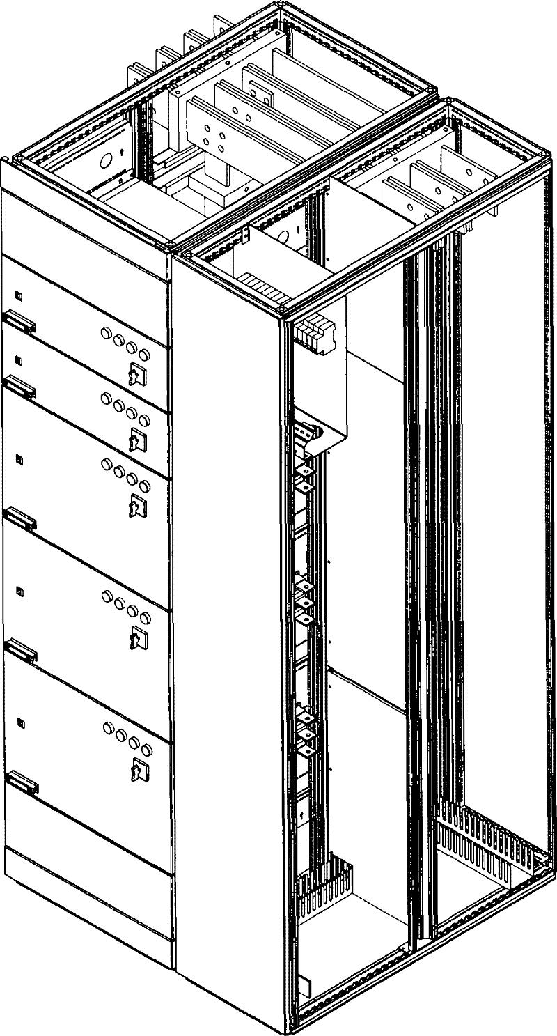 Pluggable secondary control system component and connected fixed separation type low-voltage switchgear assembly