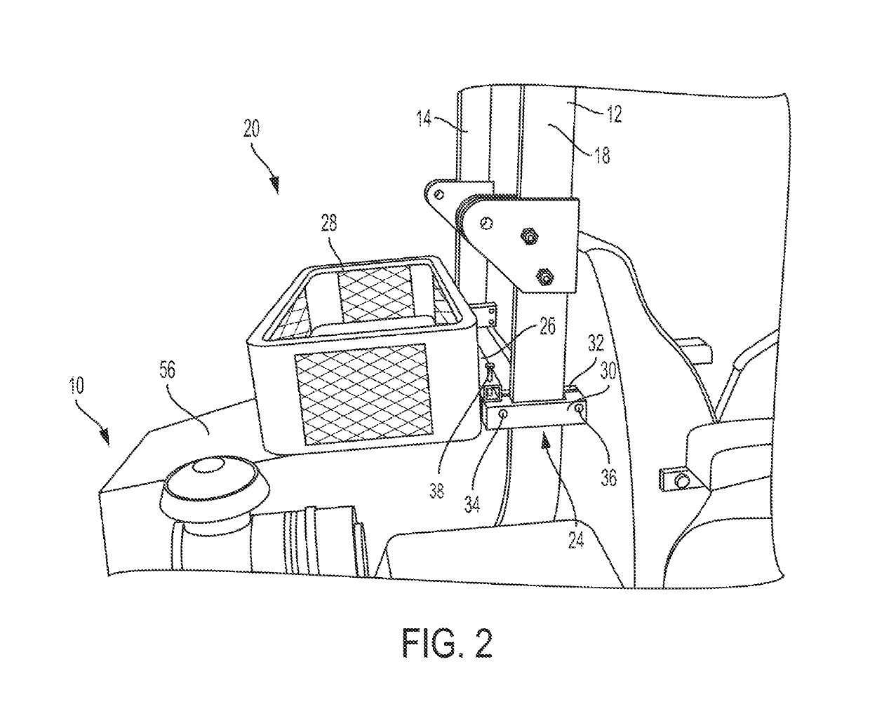 Attachable storage device for a landscape machine