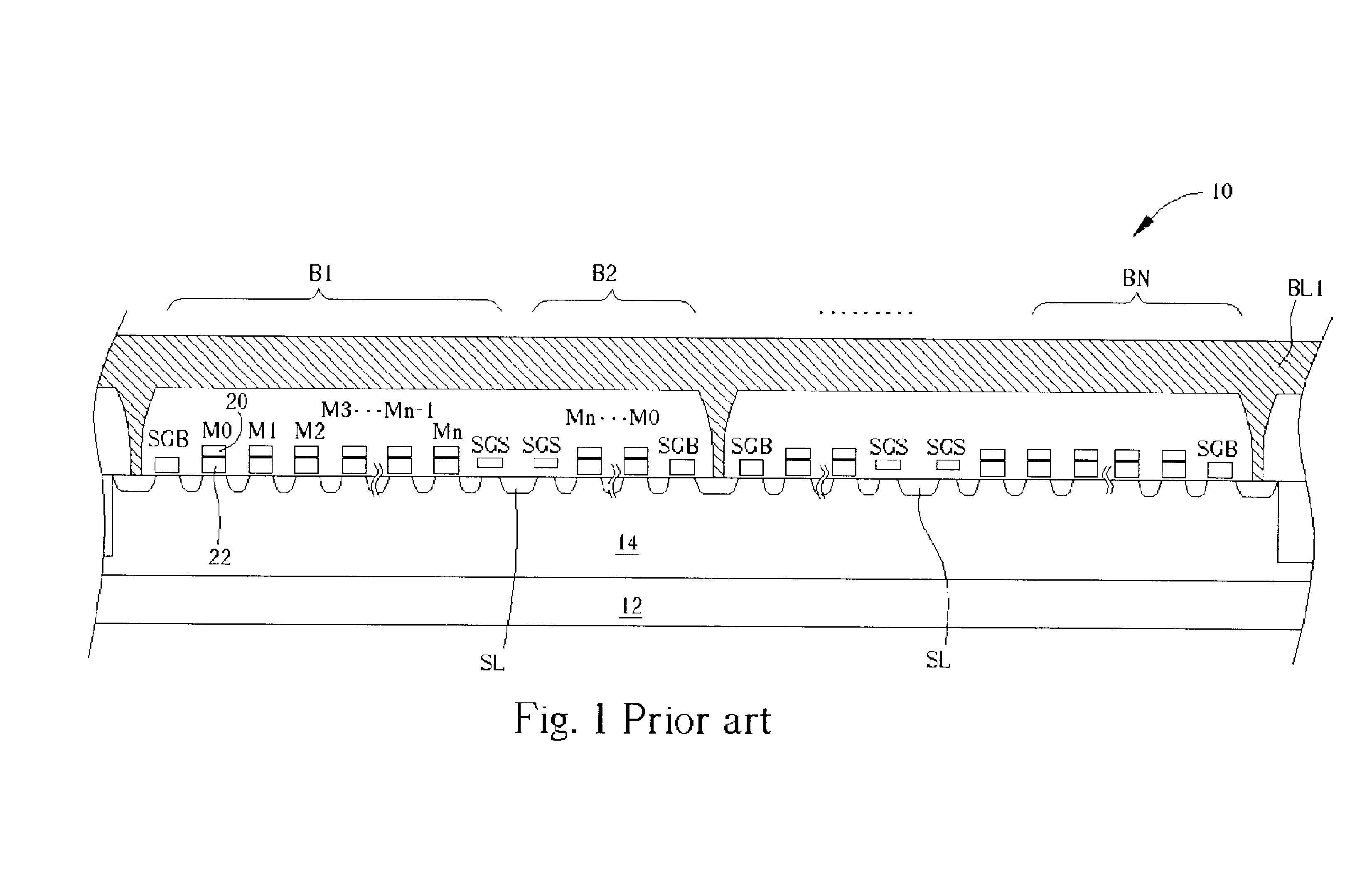 EEPROM with source line voltage stabilization mechanism