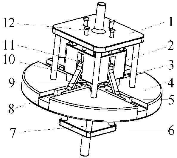 Biaxial tension test device for testing performance of sheet metal