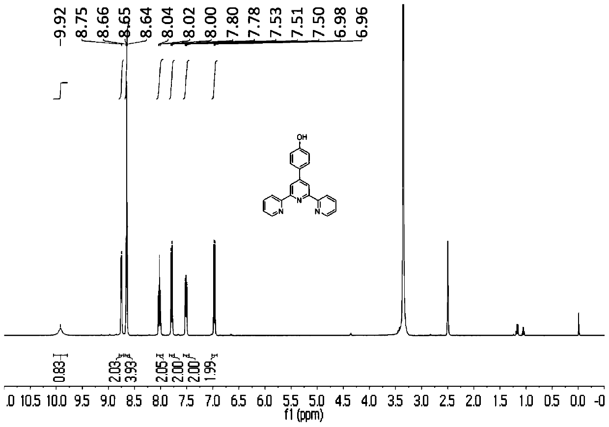 Asymmetric terpyridine complex as well as preparation method and application thereof