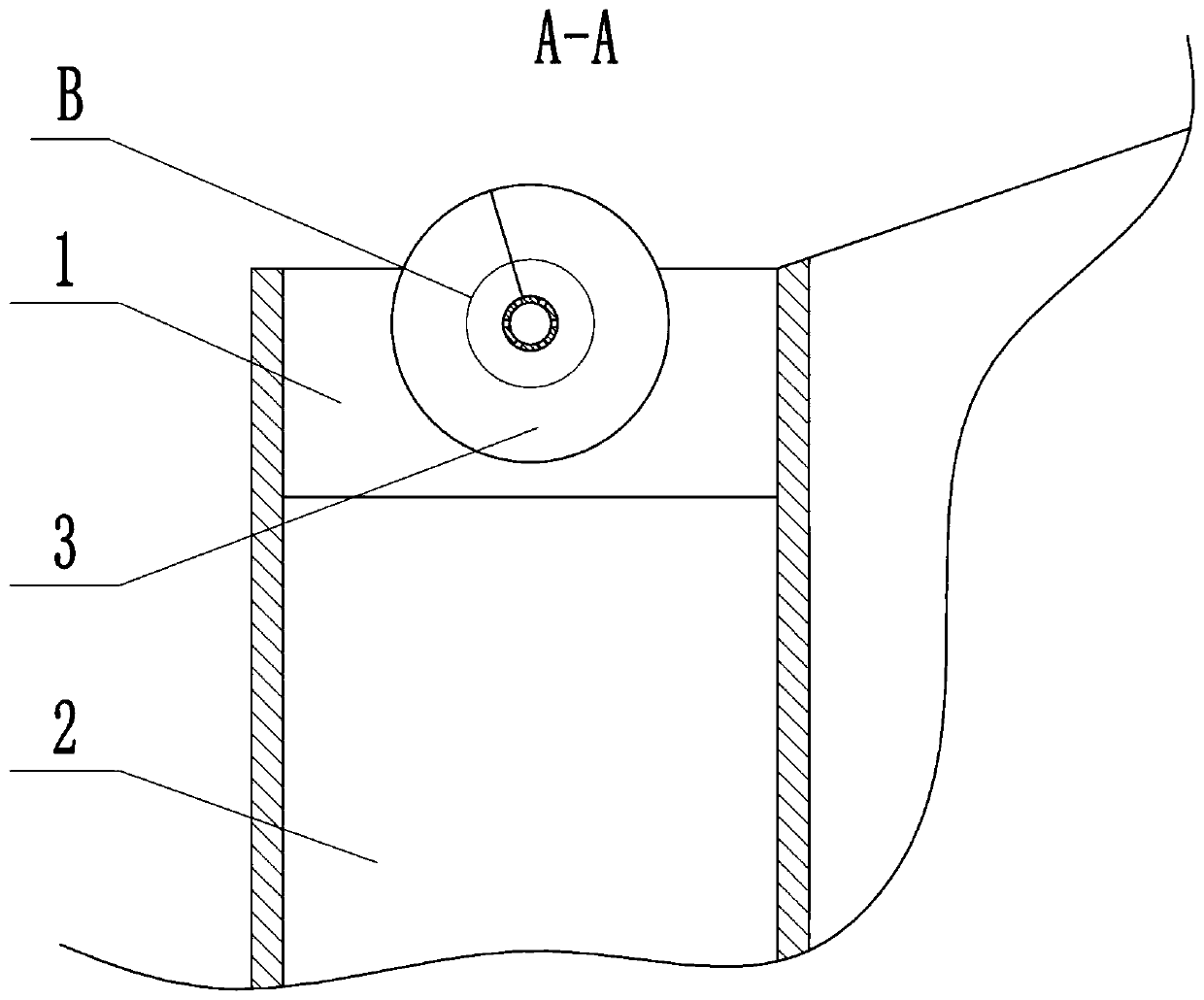 Center gutter snow discharge structure of steel structure building