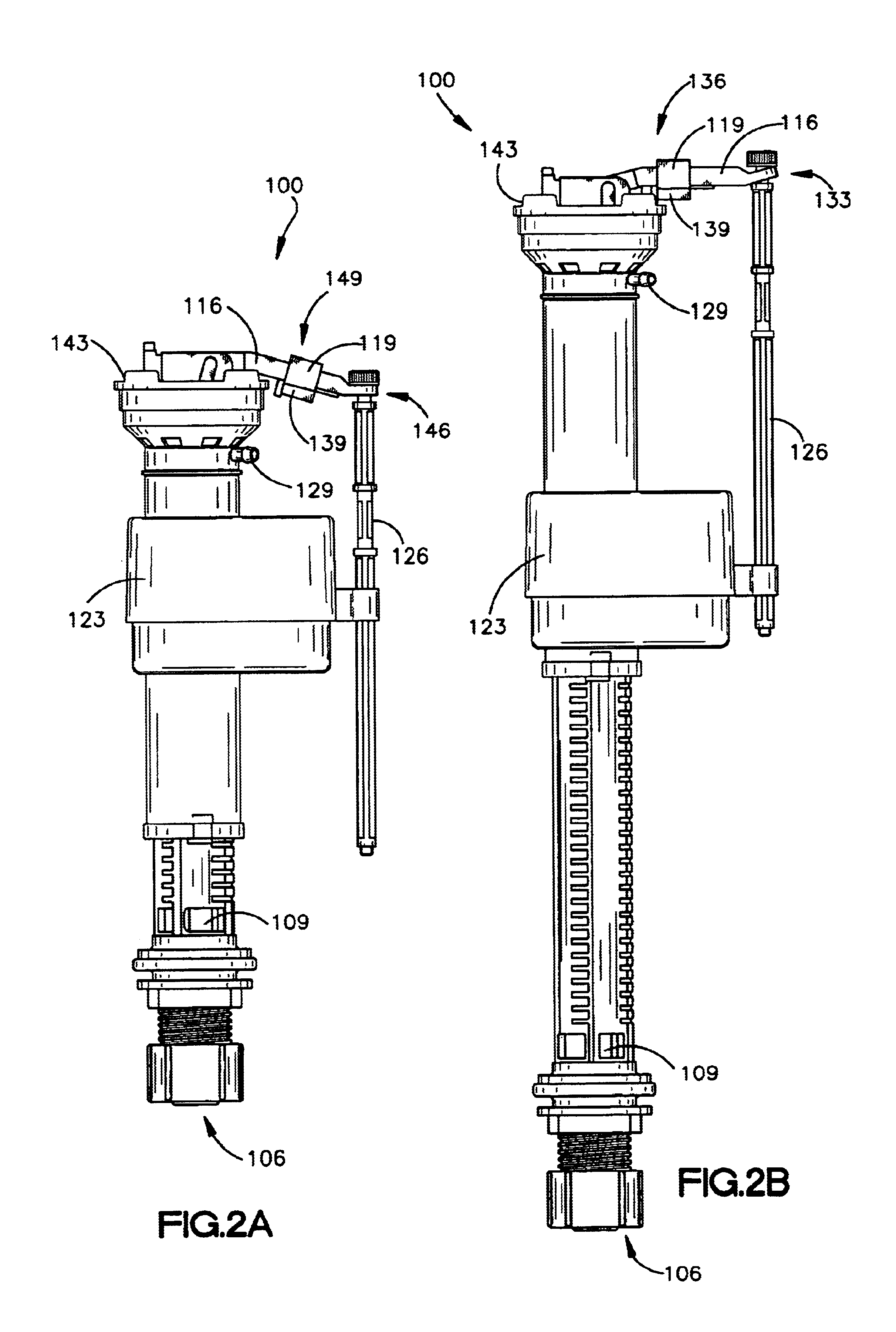 Toilet fill valve with valve lock