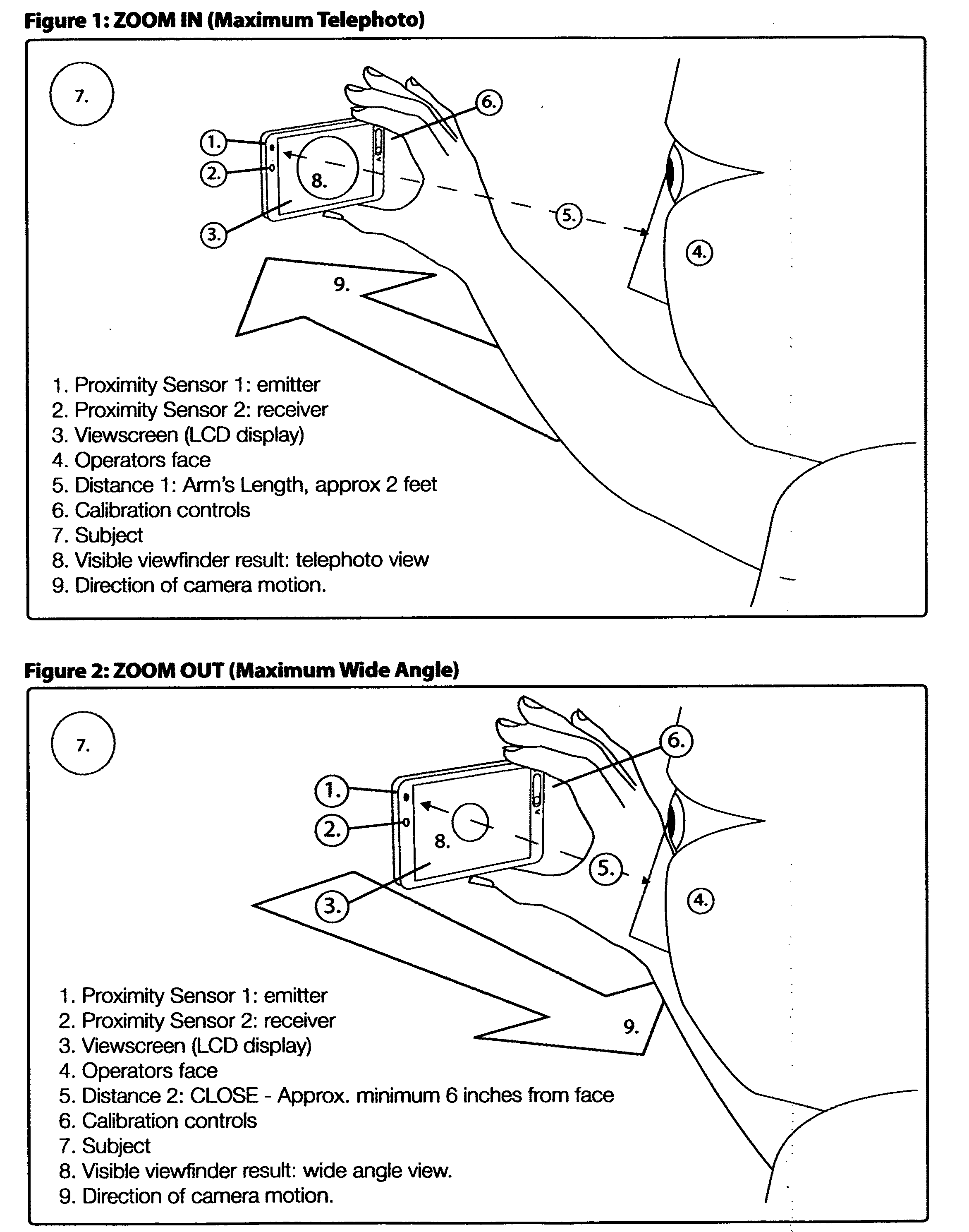 Self-zooming camera