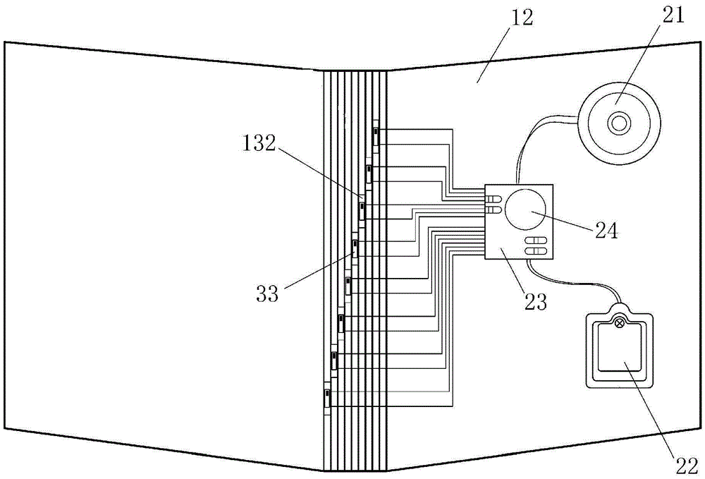 Electronic sounding book with page turning and page number recognition structure