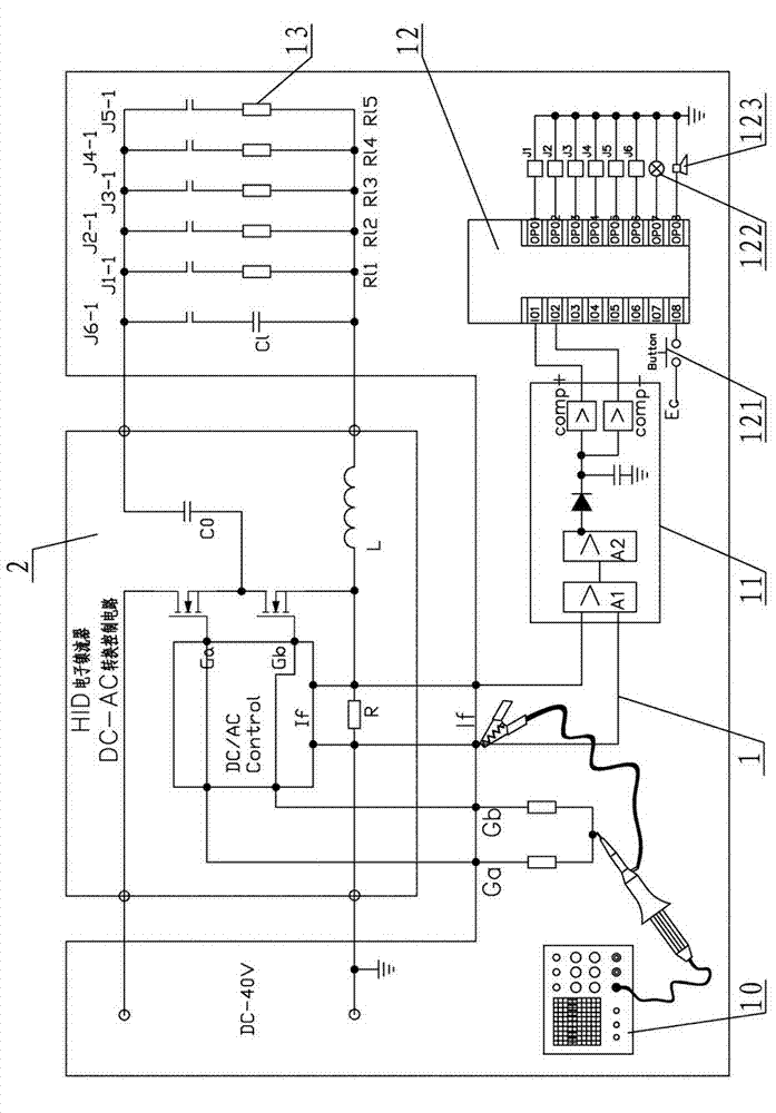 HID (high intensity discharge) electronic ballast on-line tester