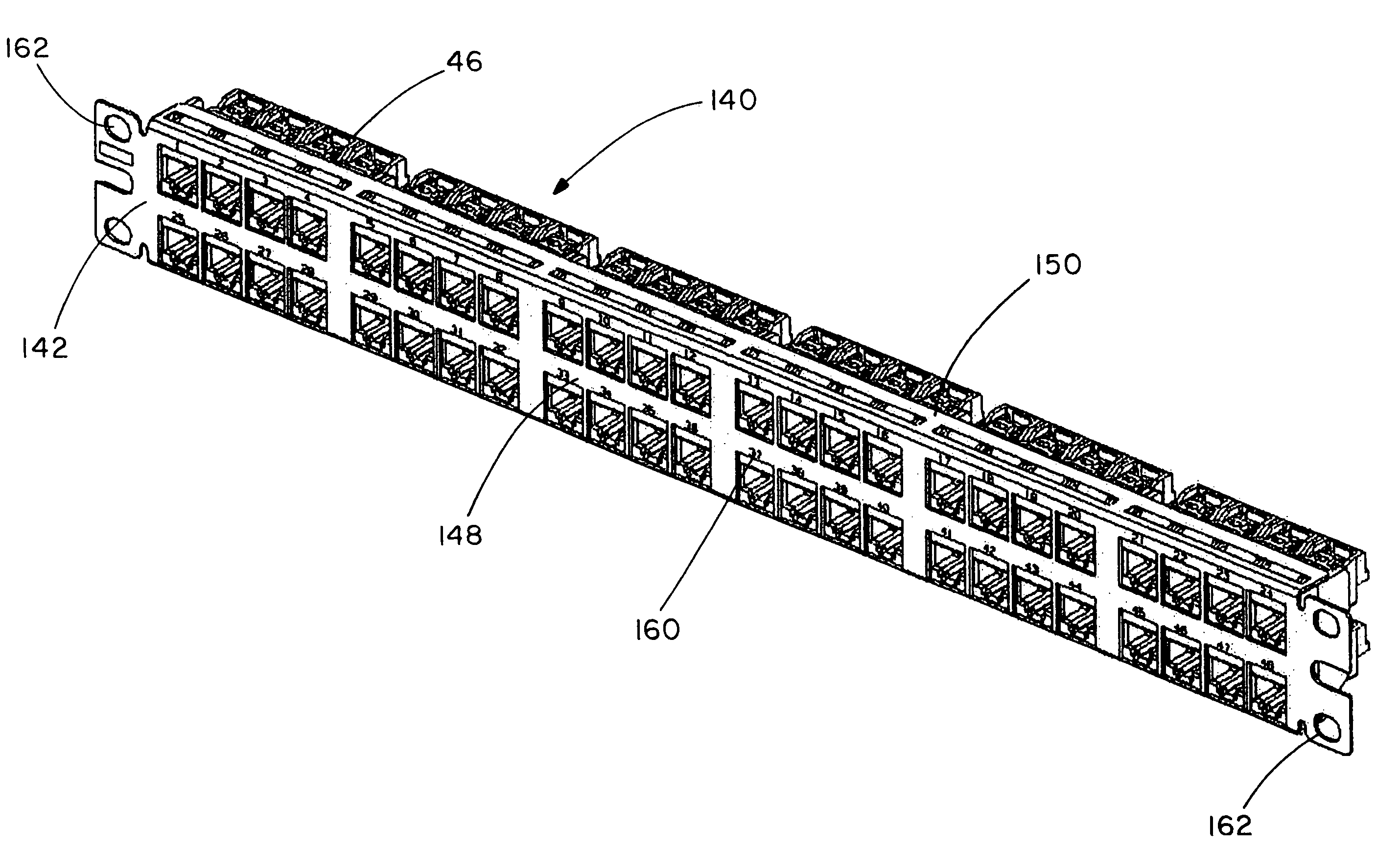 High density keystone jack patch panel