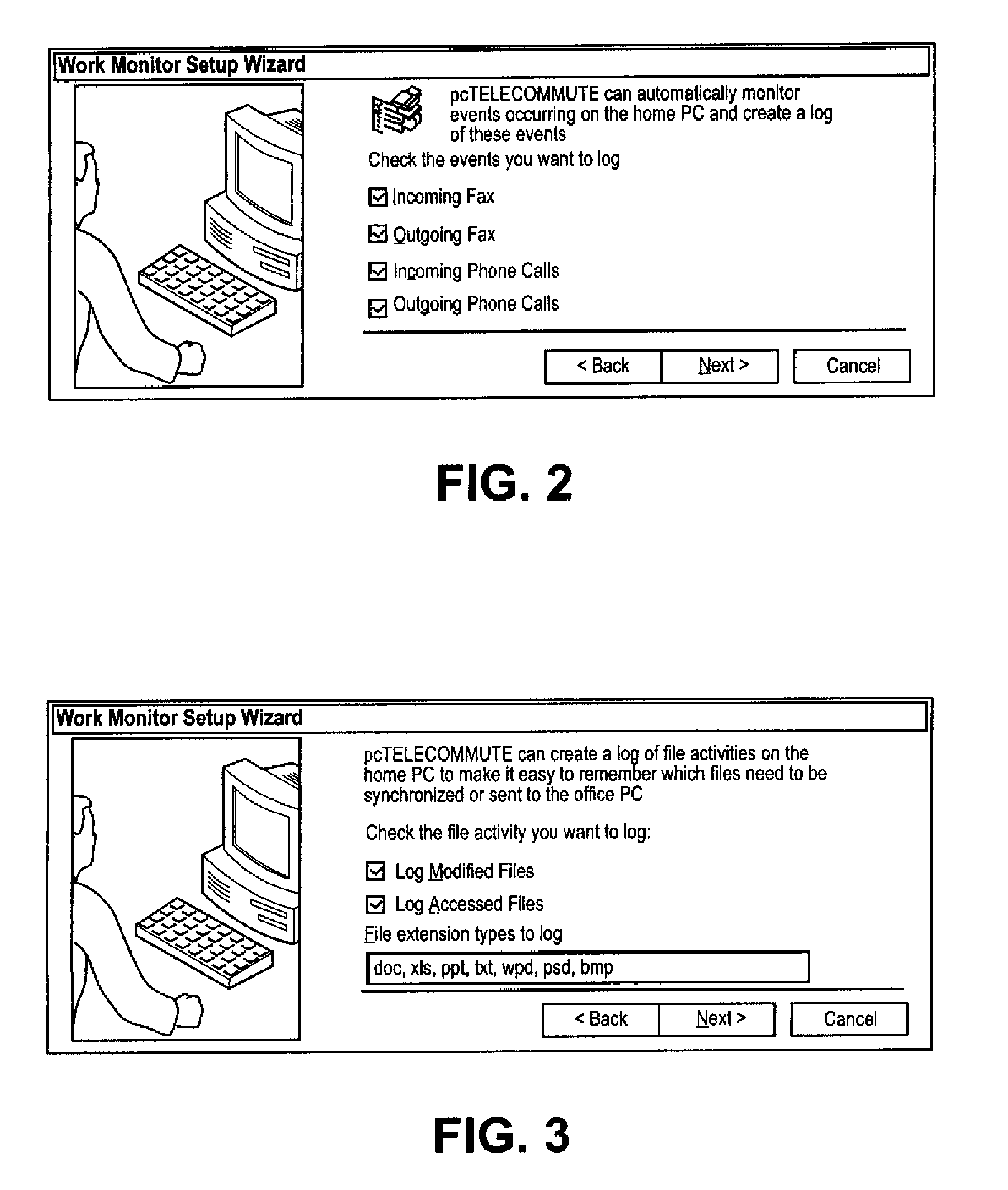 Work monitor with file synchronization