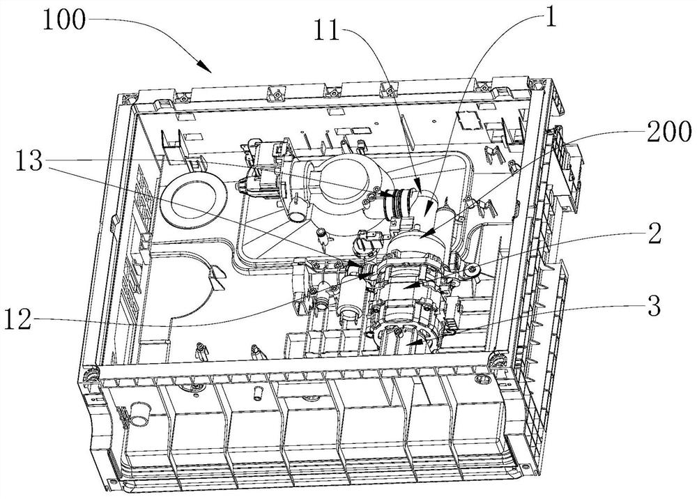 Washing pump suspension structure of dish-washing machine and dish-washing machine