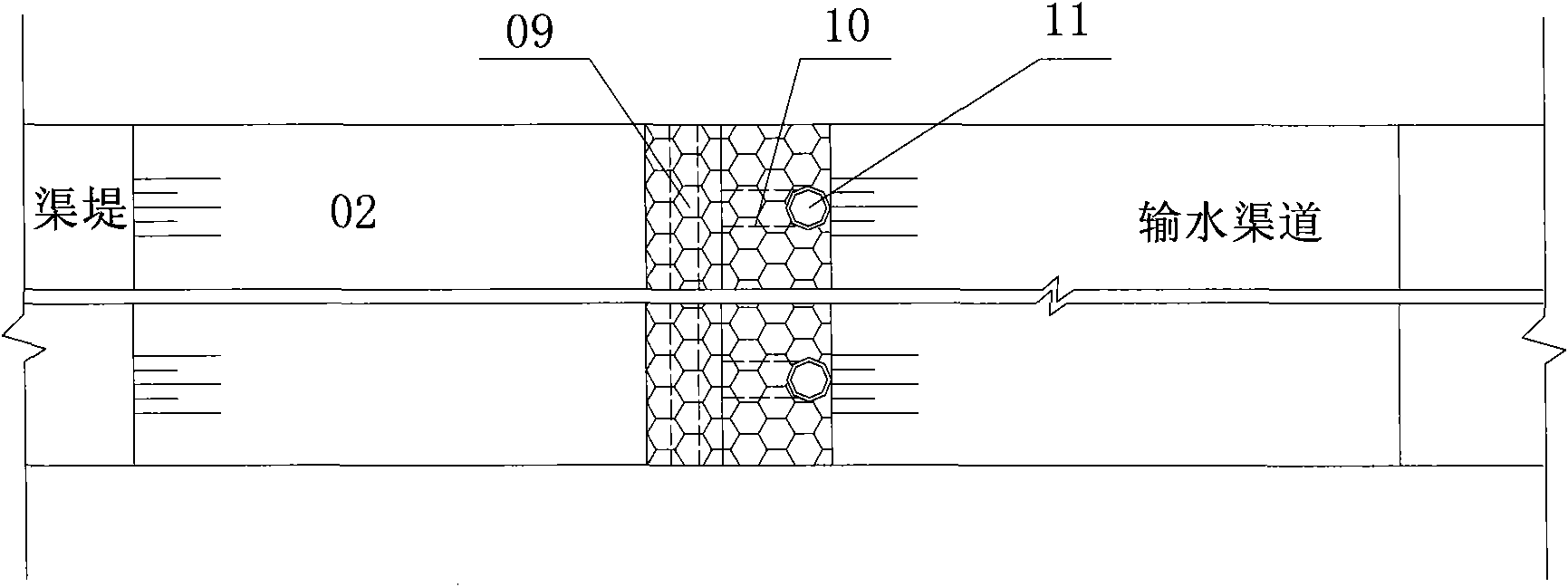 Seepage-intercepting and pollutant-removing system of large channel non-water passing slope