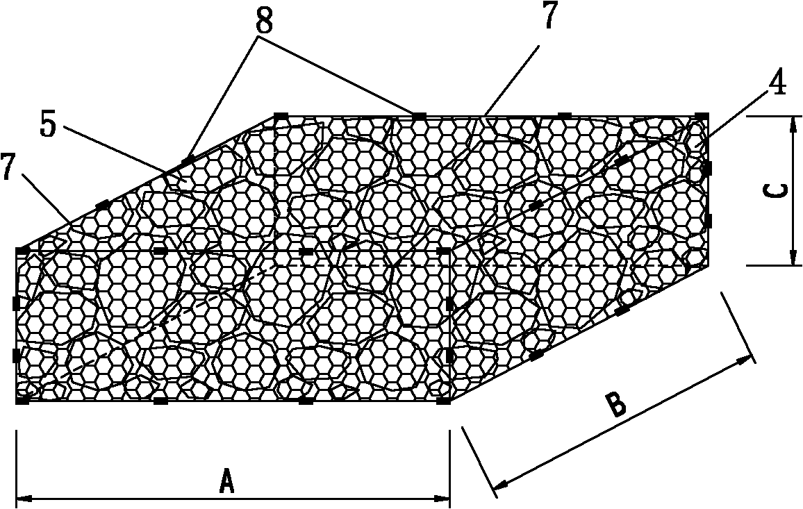 Metal mesh box revetment structure of earth-rock dam and construction method of metal mesh box revetment structure