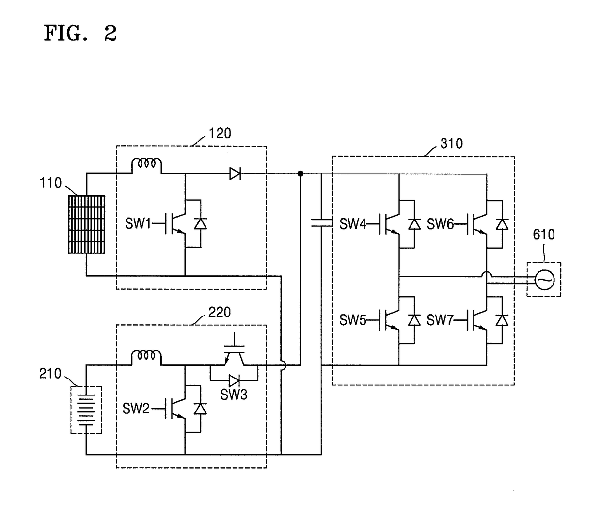 Hybrid power conversion system and method of determining efficiency using the same