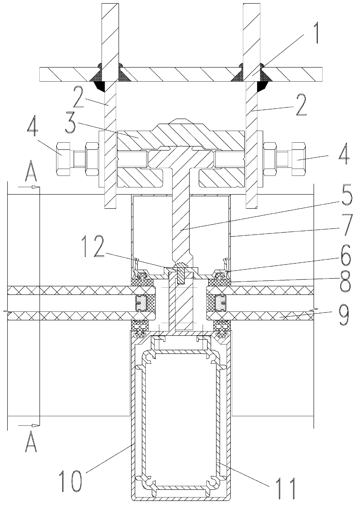 Inversion-type glass curtain wall