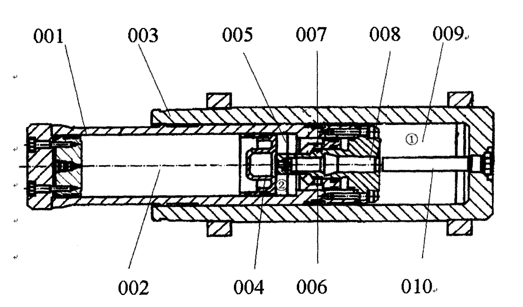 Piston-type hydro-pneumatic buffer