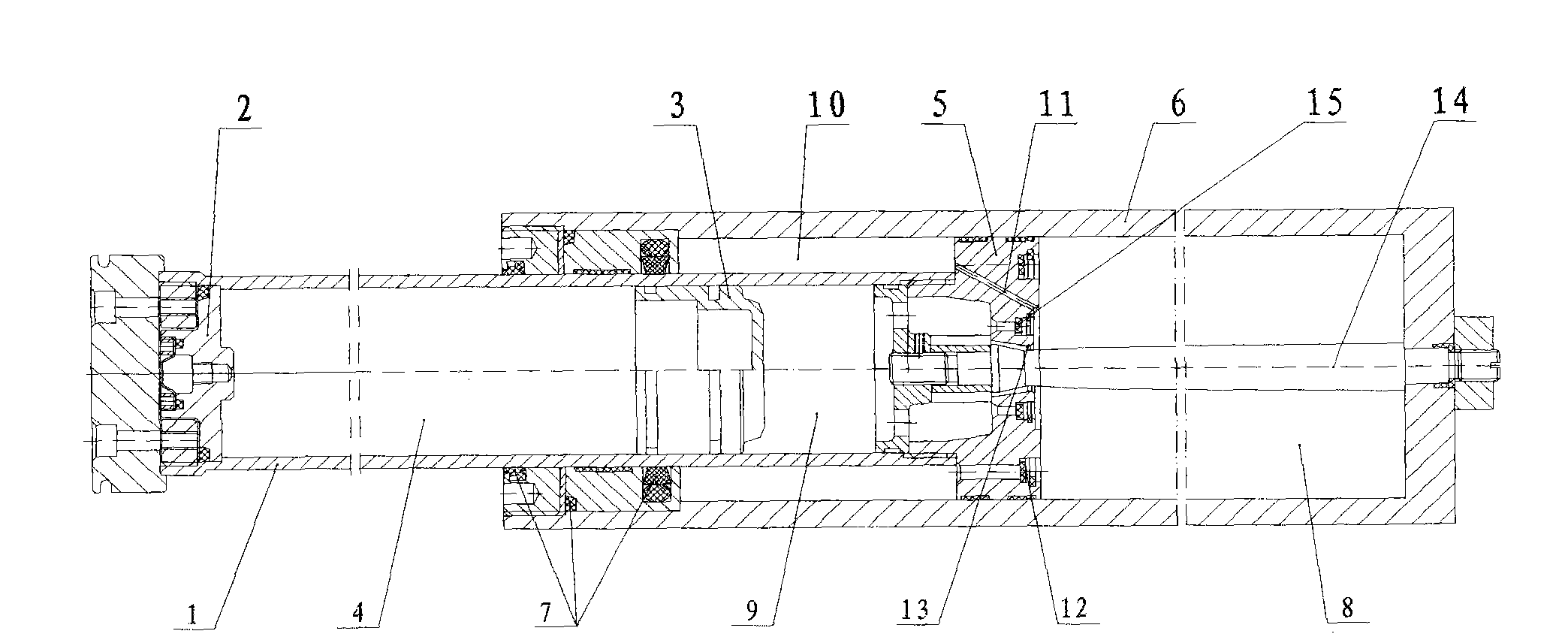 Piston-type hydro-pneumatic buffer