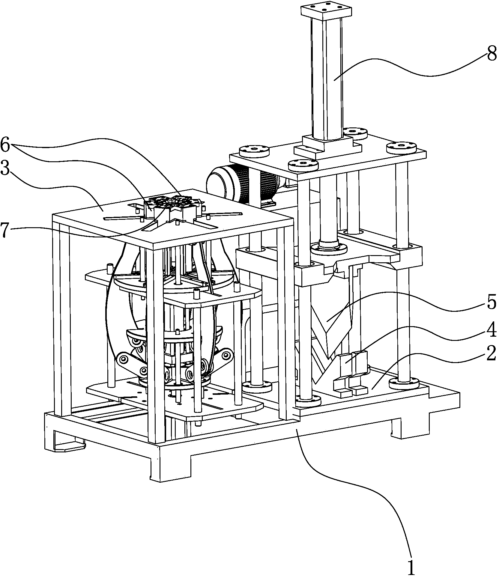 Detaching and recovery processing integrated machine and recovery processing method for waste motor