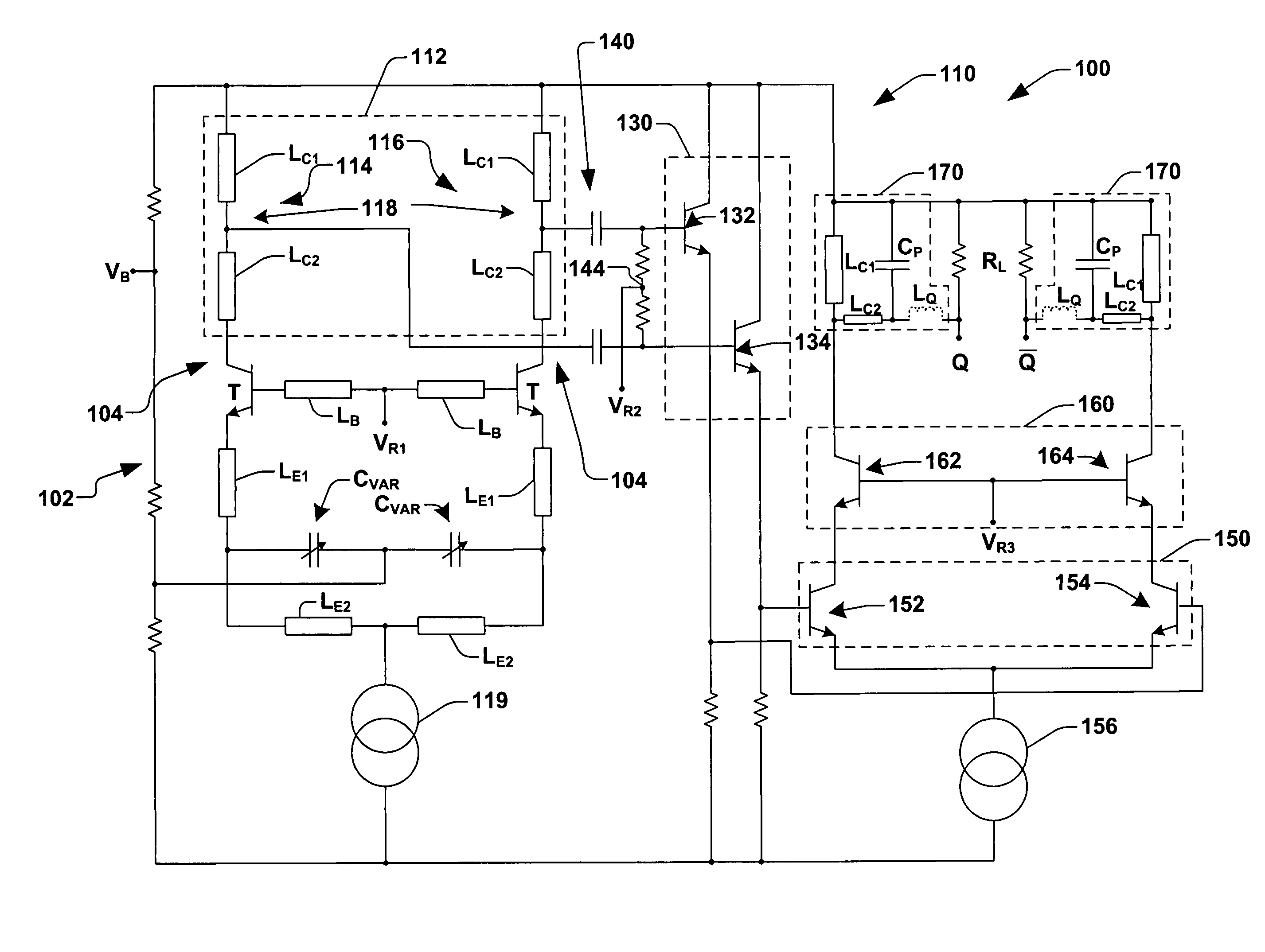 Voltage controlled oscillator (VCO) with output buffer