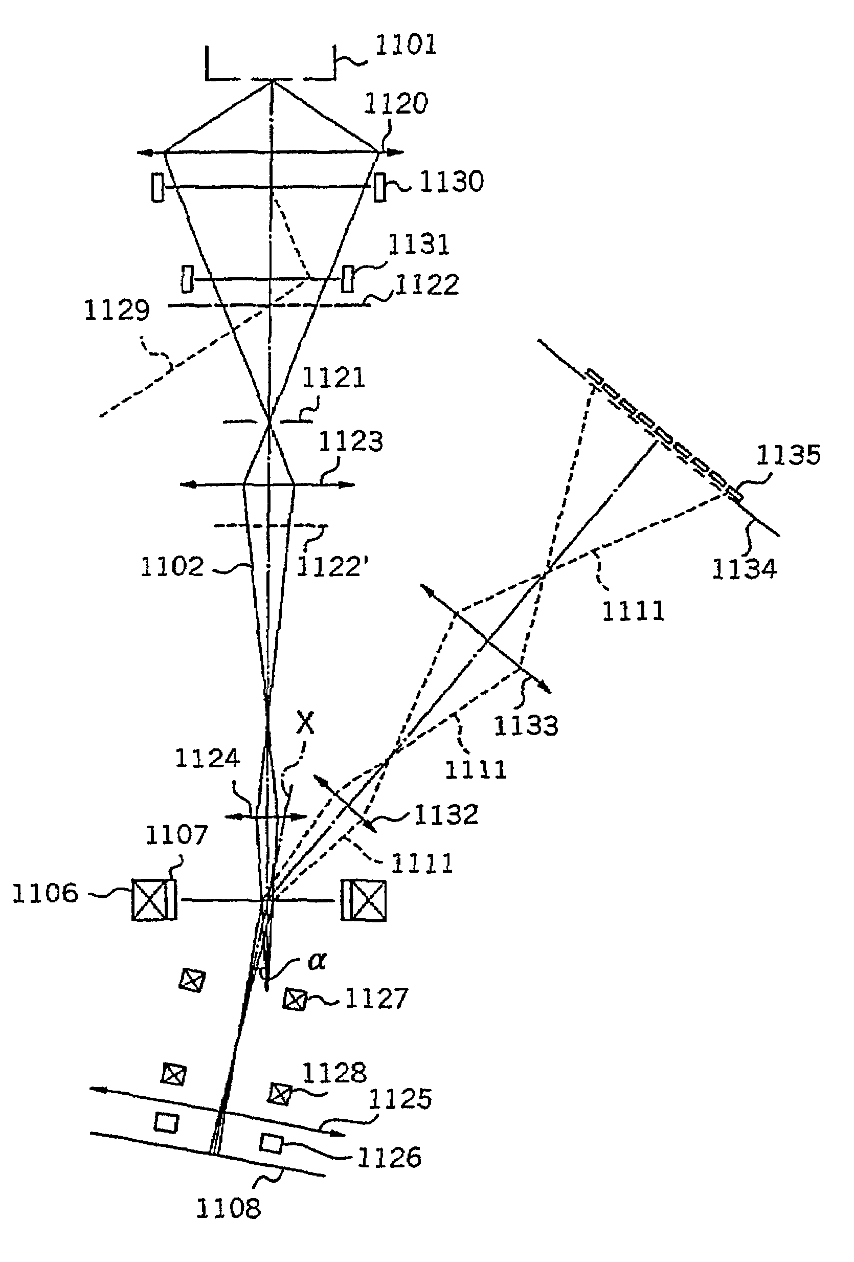 Sheet beam-type testing apparatus