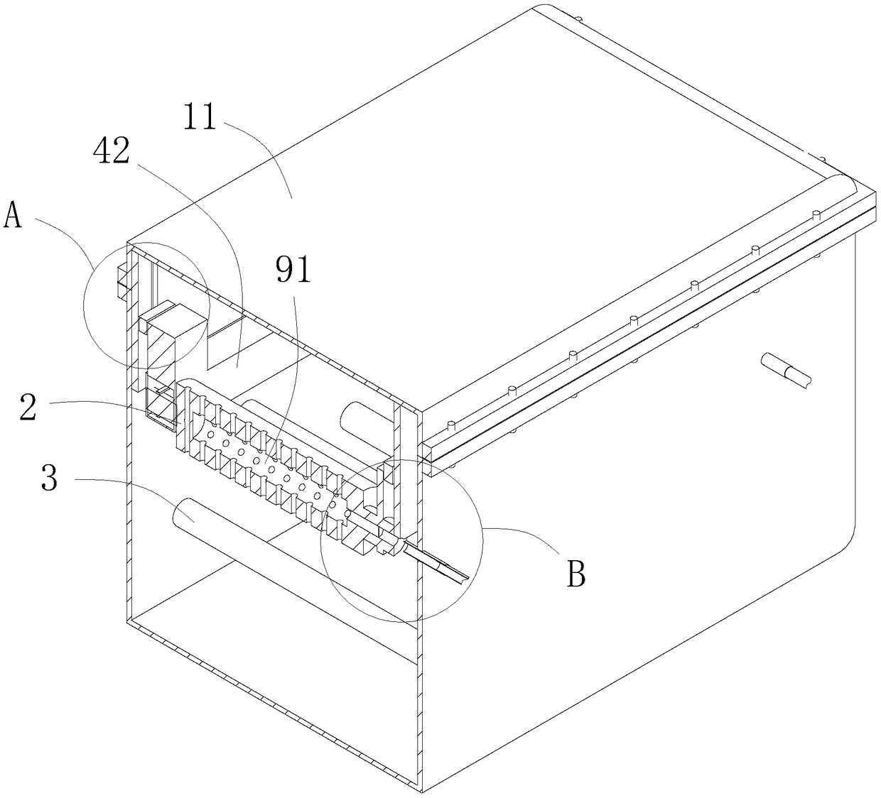 A dyeing and water squeezing integrated device for cloth printing and dyeing