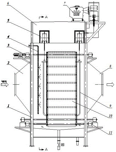 Wet type flexible movable pole plate electrostatic dust collector with rotating brushes