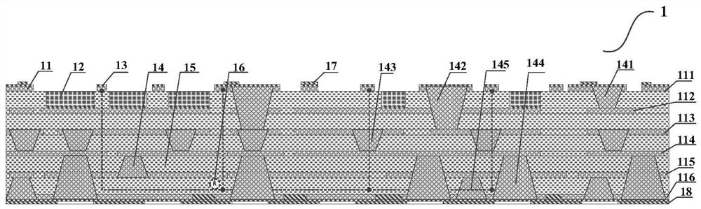 Six-layer wiring LCP packaging substrate, manufacturing method and multi-chip system-in-package structure