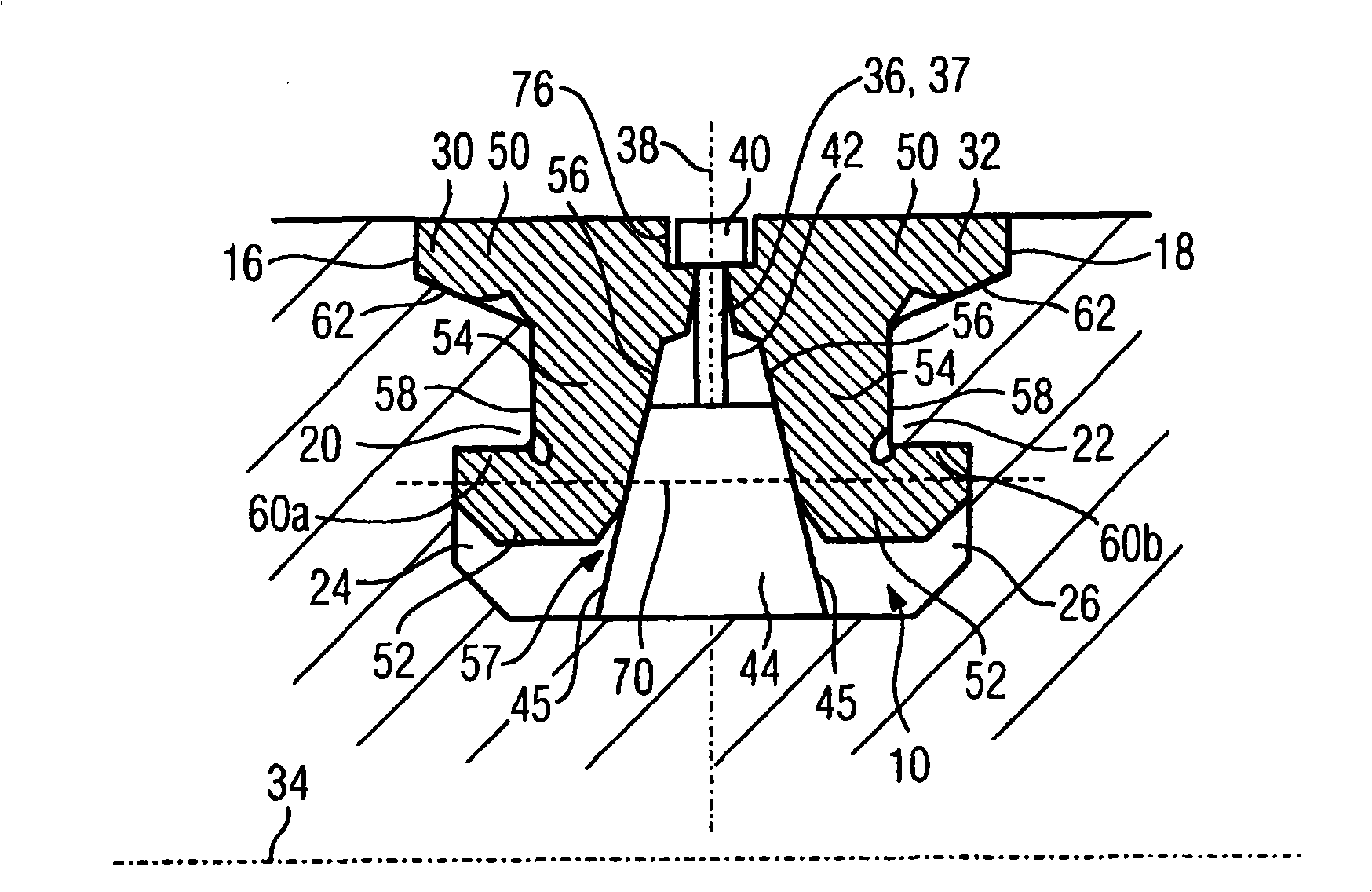 Closing assembly for a blade ring of turbomachinery