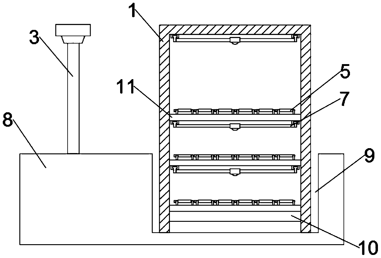 Material piling device and method for intelligent warehousing equipment