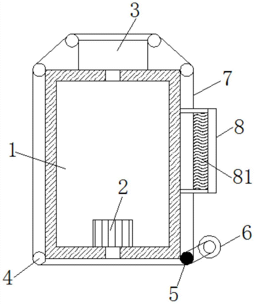 A communication case with good heat dissipation and dust removal effect