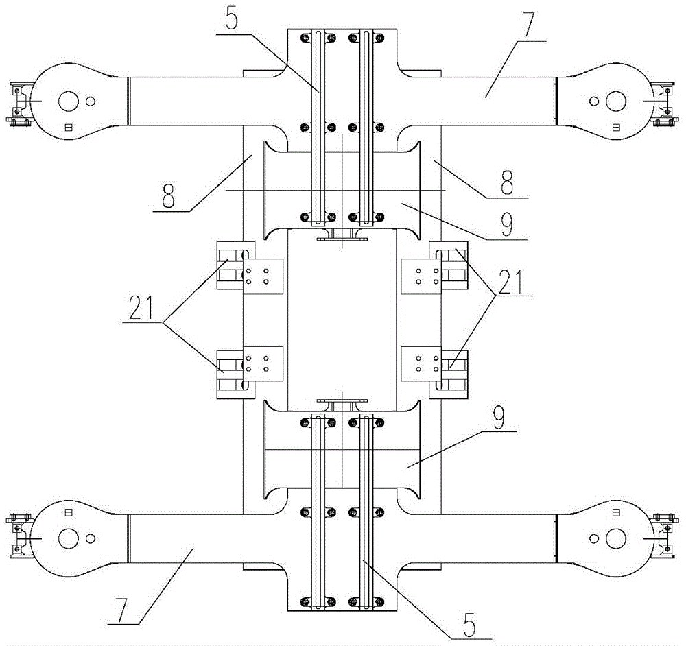 Bogie secondary suspension device and bogie