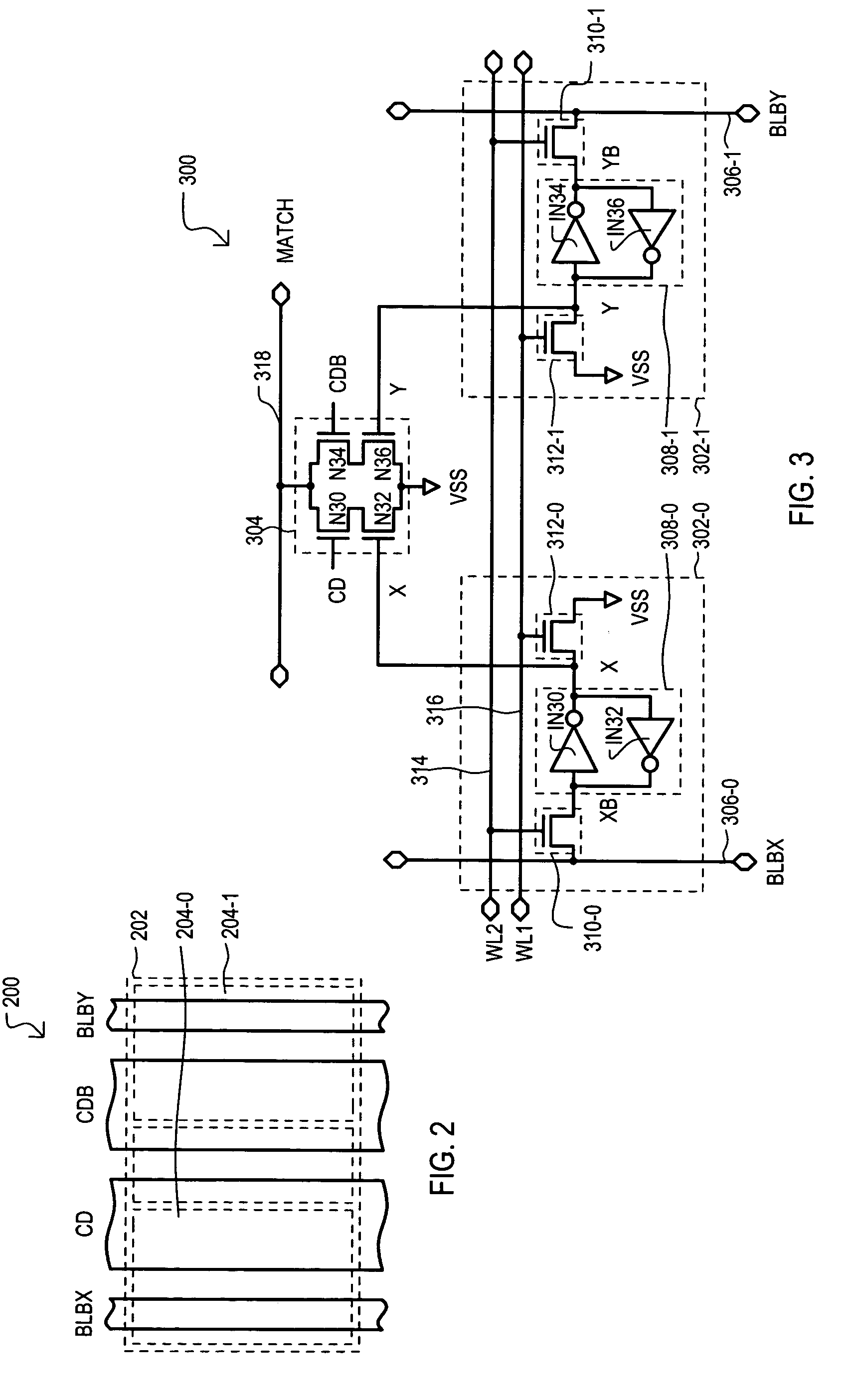 Content addressable memory (CAM) cell bit line architecture