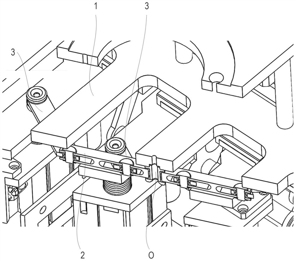 Grabbing mechanism distance adjusting device and logistics conveying line