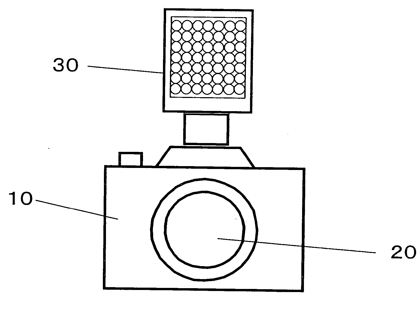 Illuminating device for photographing and camera