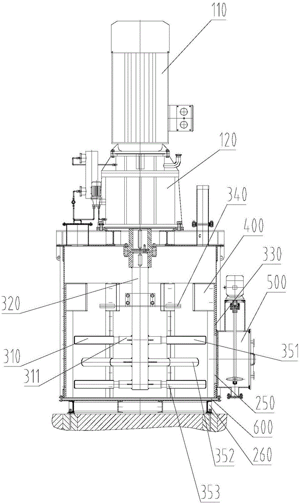 Vertical wet-process ball mill