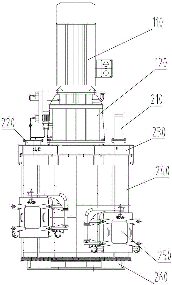 Vertical wet-process ball mill