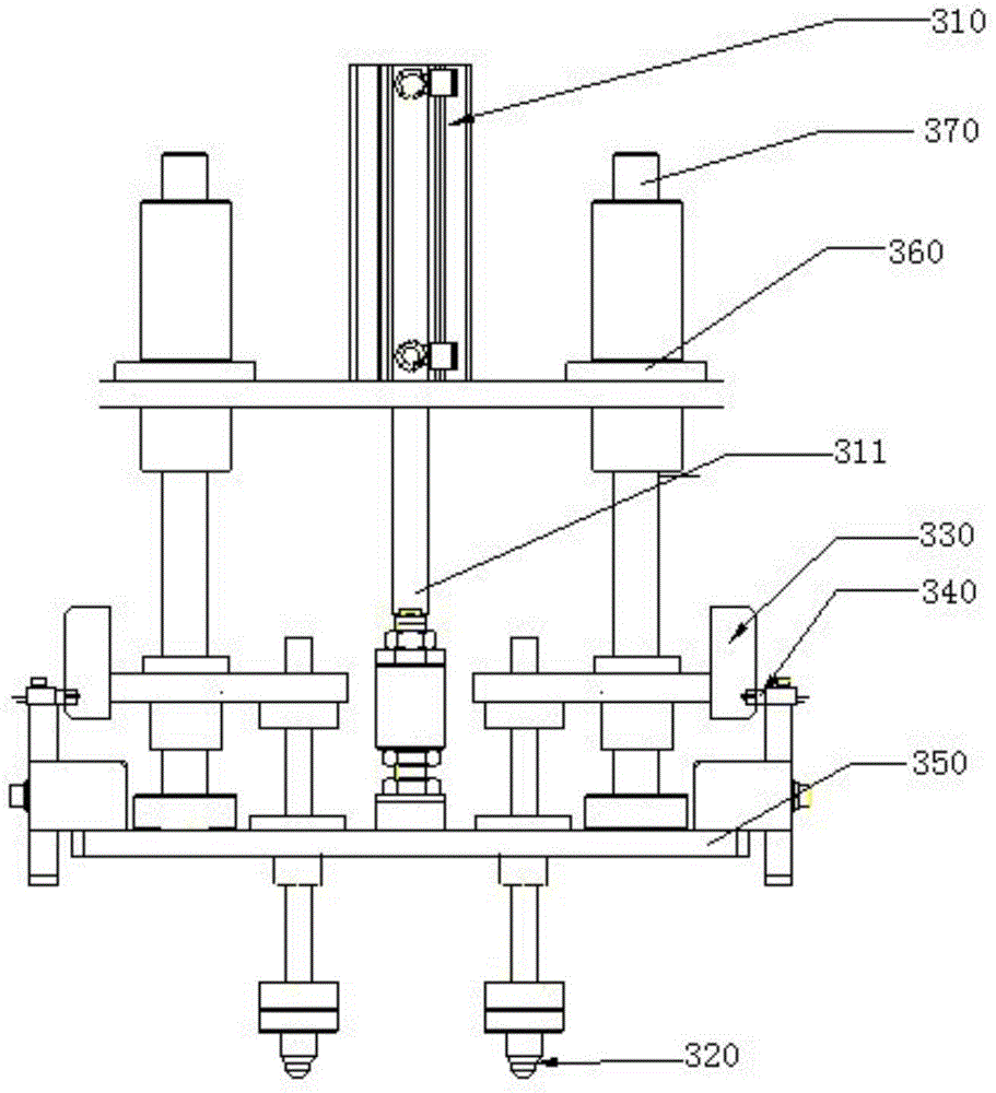 Thread detection device and tapping and detecting production line with thread detection device