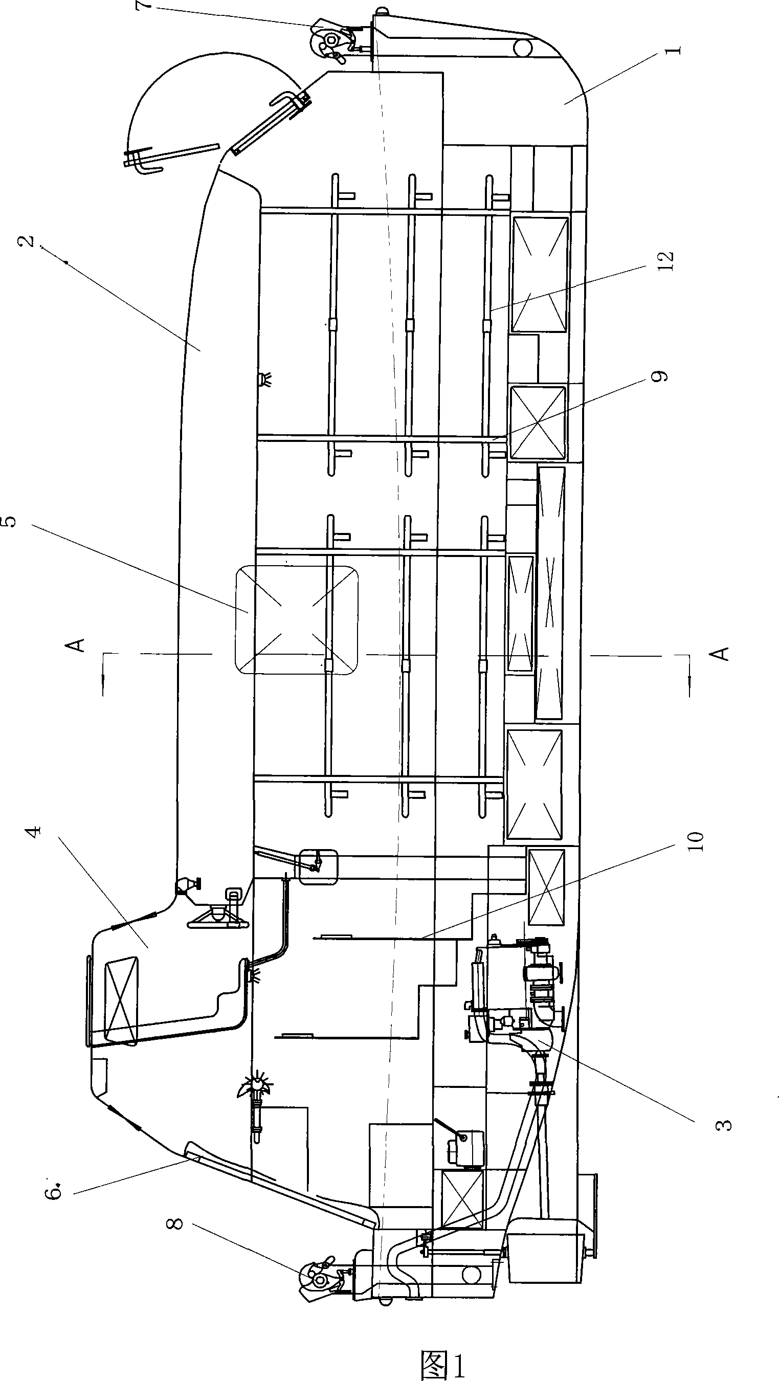 Totally-enclosed multifunctional fiberglass lifeboat