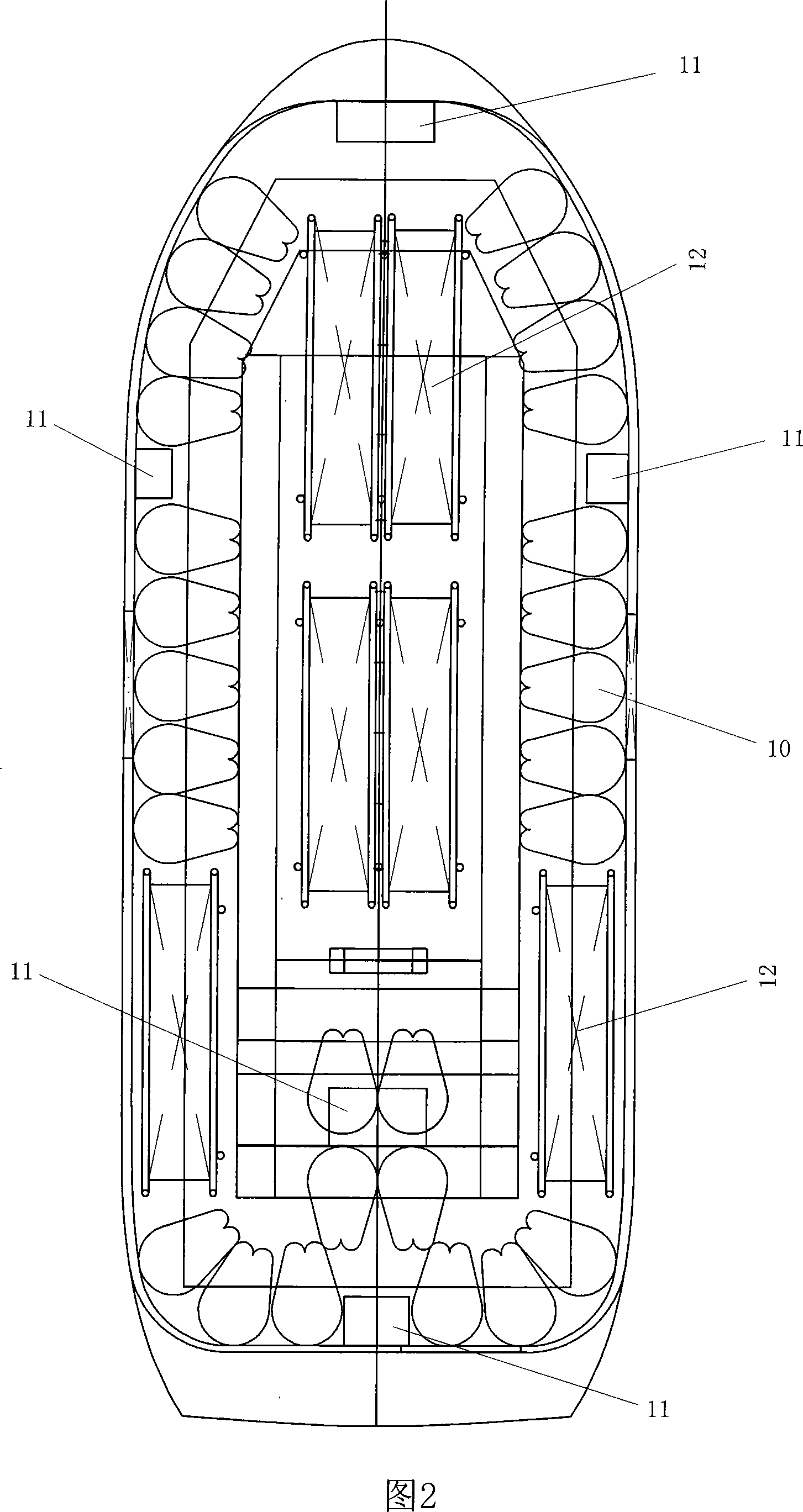 Totally-enclosed multifunctional fiberglass lifeboat