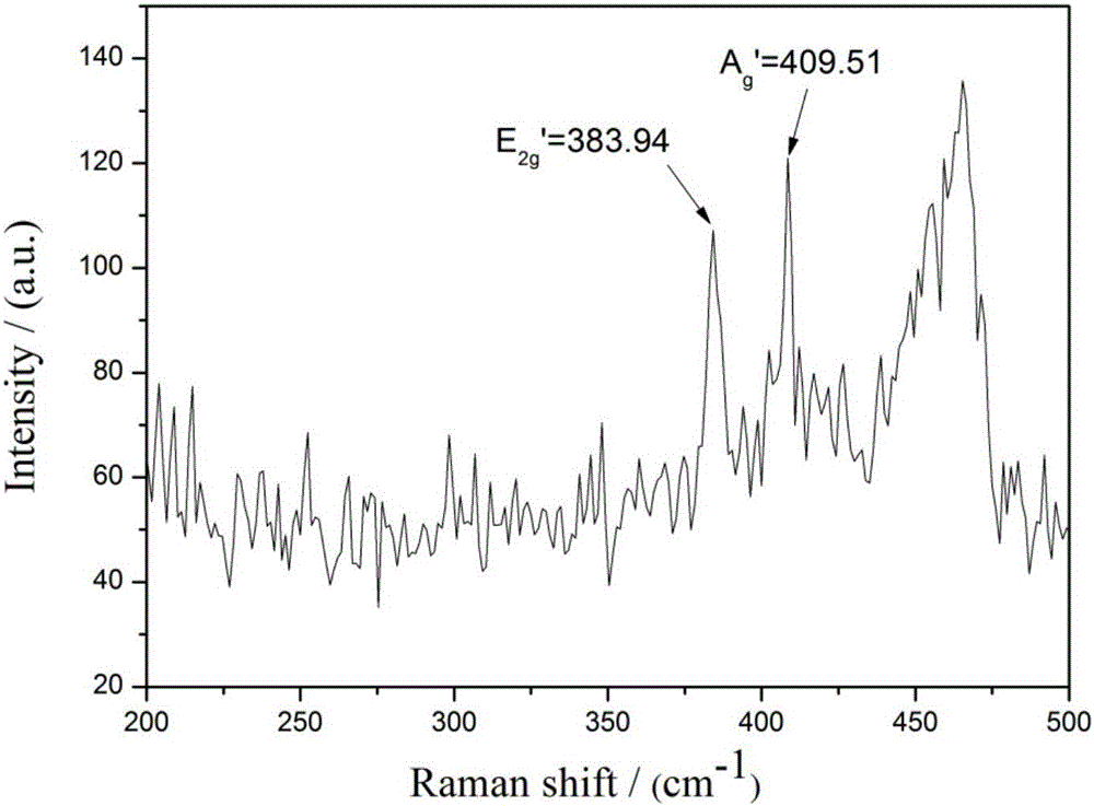 Method for preparing layered MoS2-SnO2 nano composite material