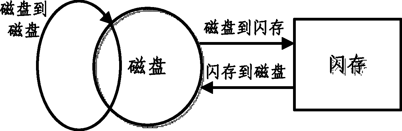 Flash memory and magnetic disk conversion access method