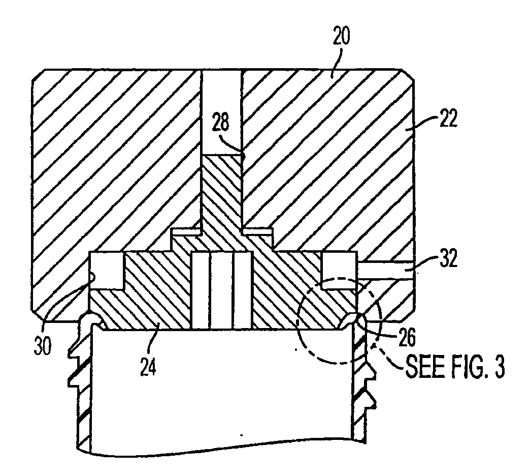 Method for reforming a portion of a plastic container to include a transferable element, and the resulting container