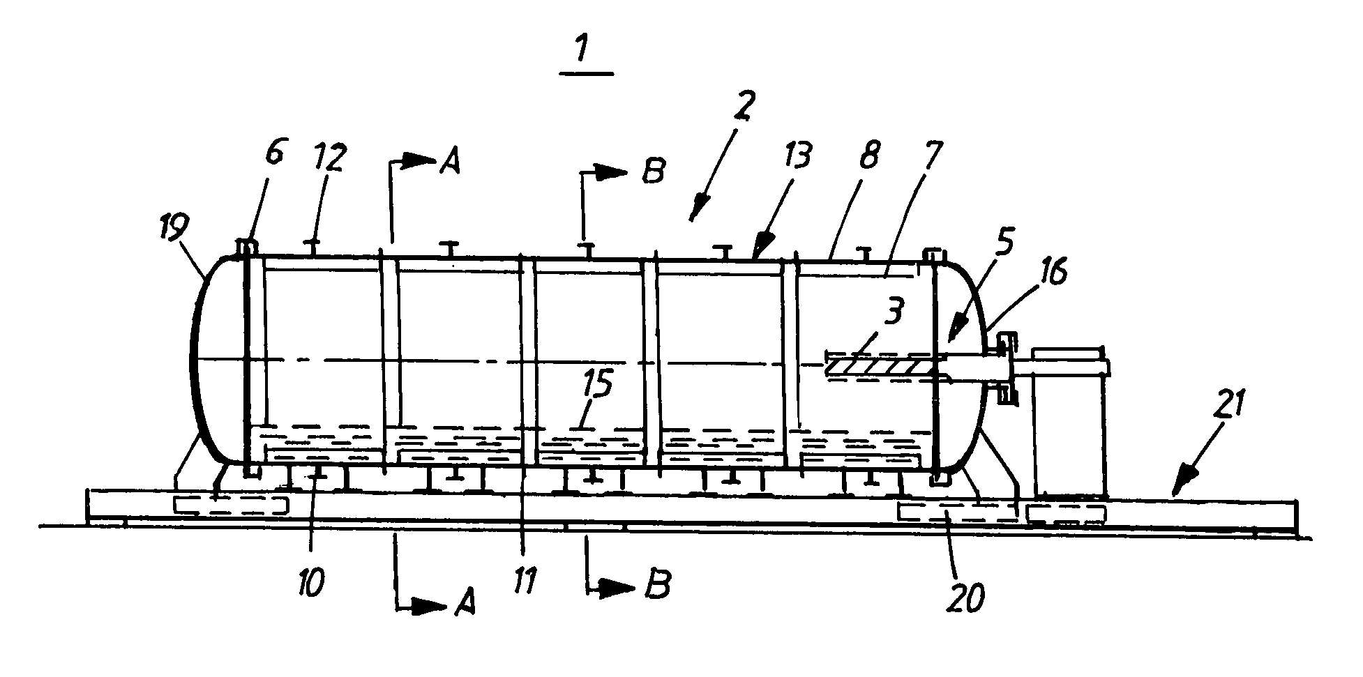 Closed vessel arrangement for safe destruction of rocket motors