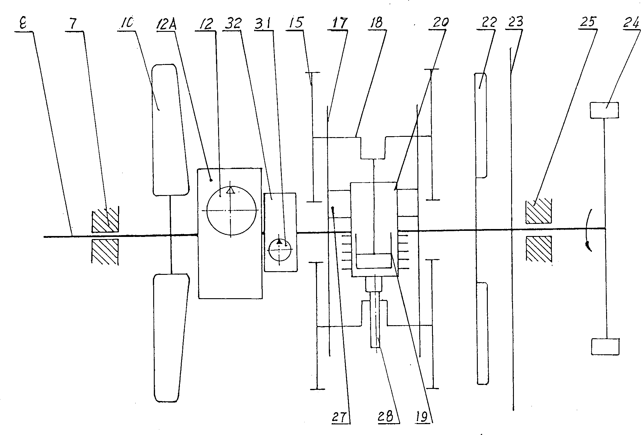 Direct drive type reciprocating piston IC engine