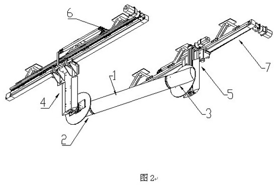 Oblique uniform flow deep sea pipeline segment model bidirectional forced vibration experiment apparatus