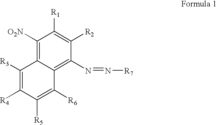 Fluorescence quenching azo dyes, their methods of preparation and use