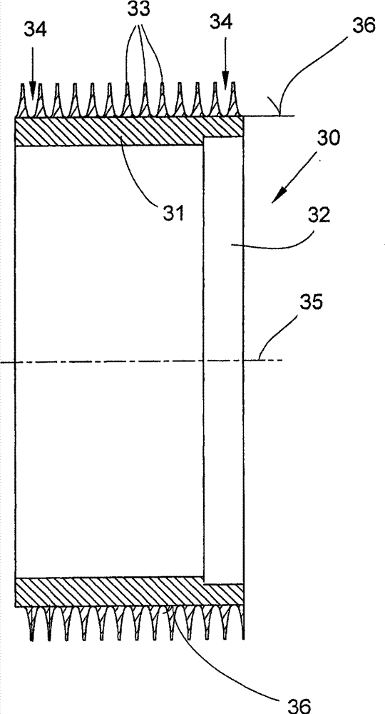 Method for coating opening roller ring and ring used for opening roller