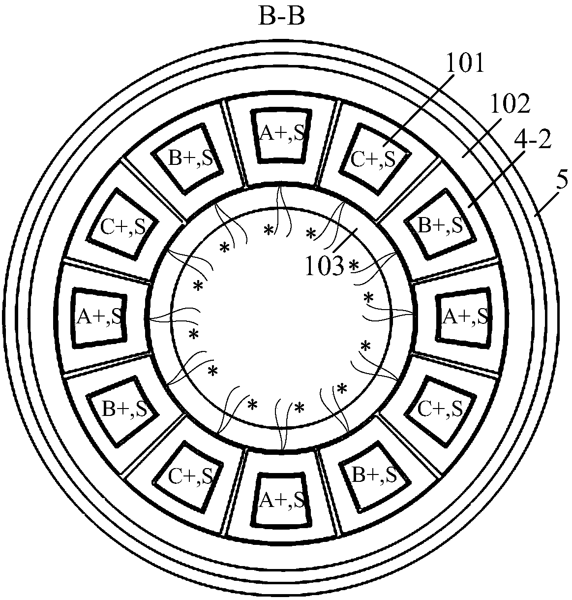 Dual-rotor axial flux block structure switched reluctance motor