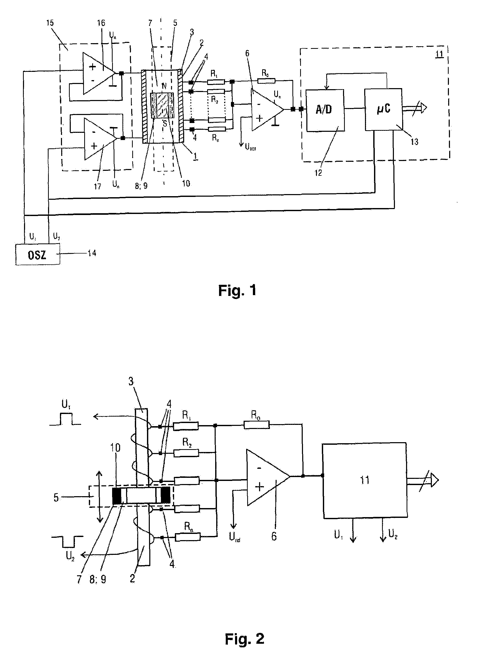 Device and method for detecting the position and the velocity of a test object