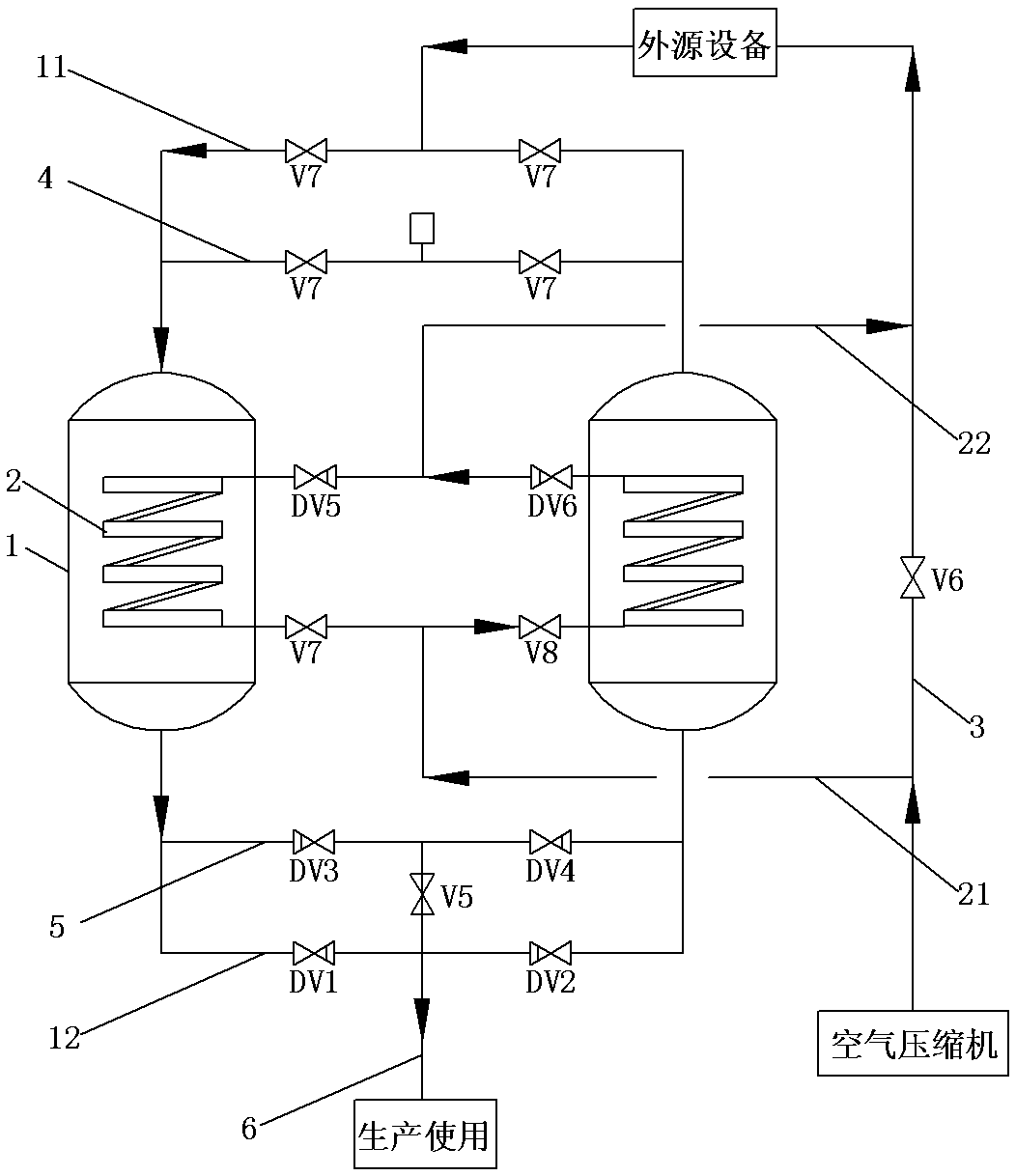 Water-containing gas dryer